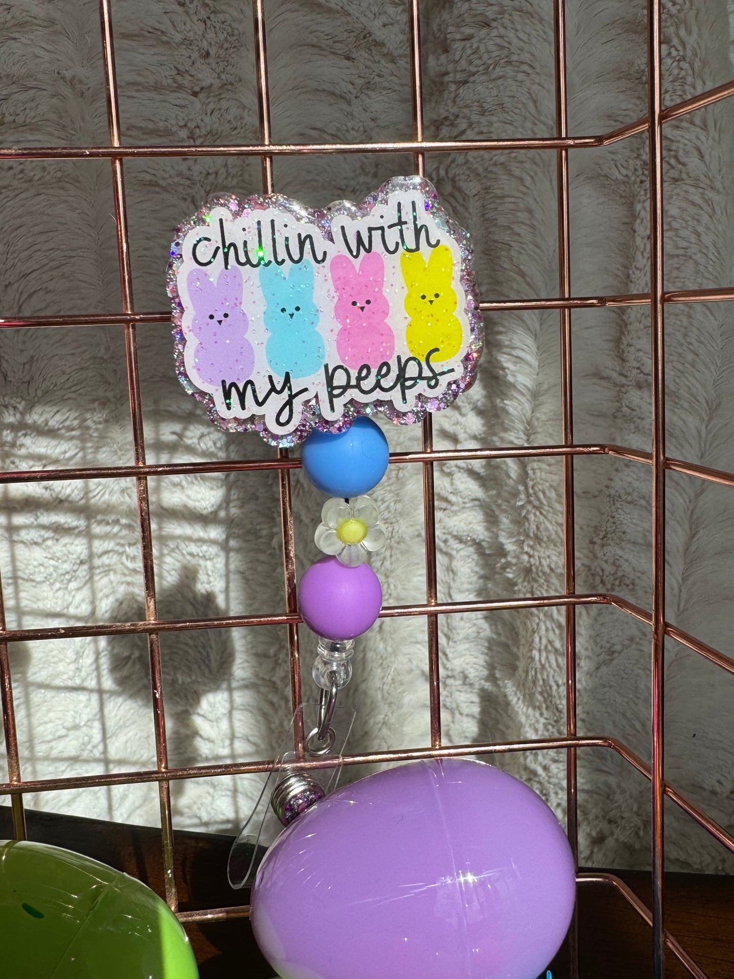 Chillin with my Peeps Badge Reel